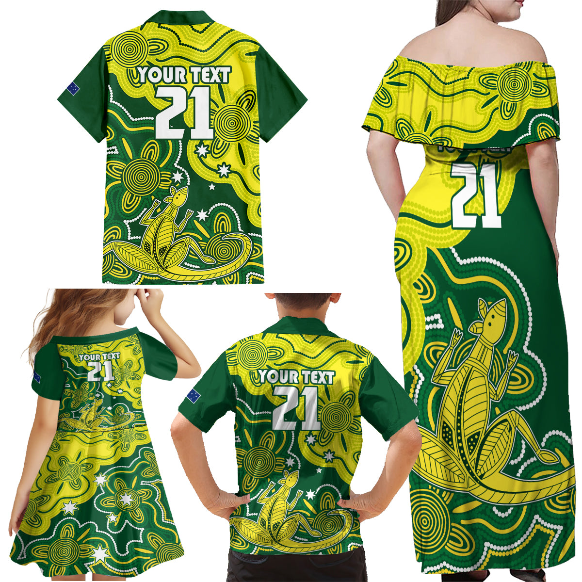 custom-australia-cricket-family-matching-off-shoulder-maxi-dress-and-hawaiian-shirt-go-aussie-world-cup-2023-aboriginal-style-unique