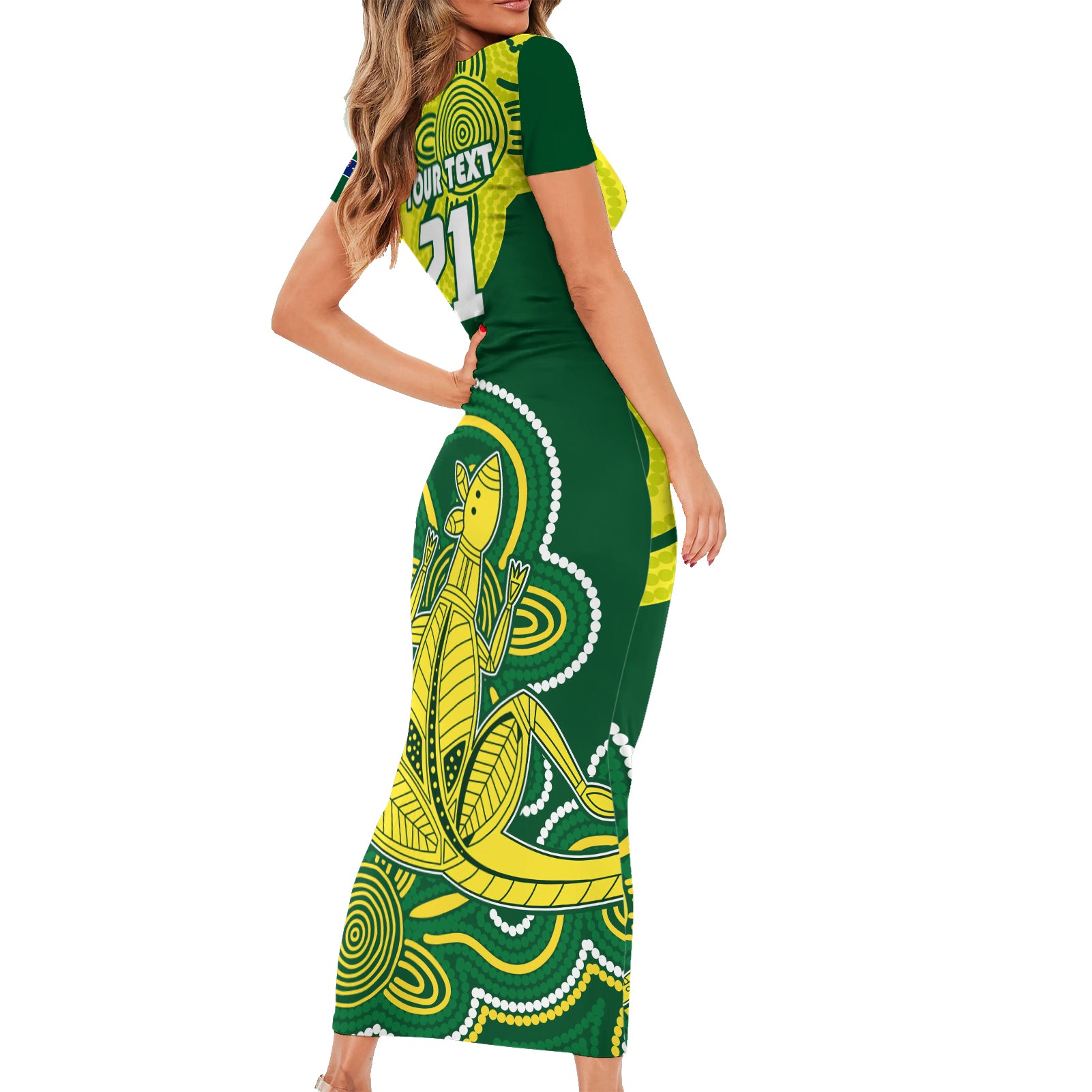 custom-australia-cricket-family-matching-short-sleeve-bodycon-dress-and-hawaiian-shirt-go-aussie-world-cup-2023-aboriginal-style-unique