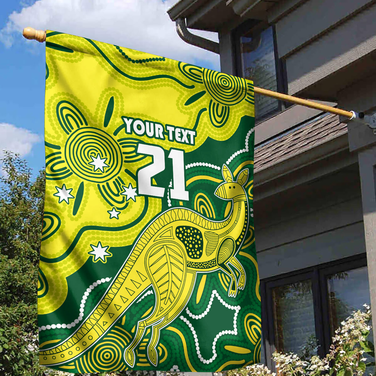 Custom Australia Cricket Garden Flag Go Aussie World Cup 2023 Aboriginal Style Unique - Vibe Hoodie Shop