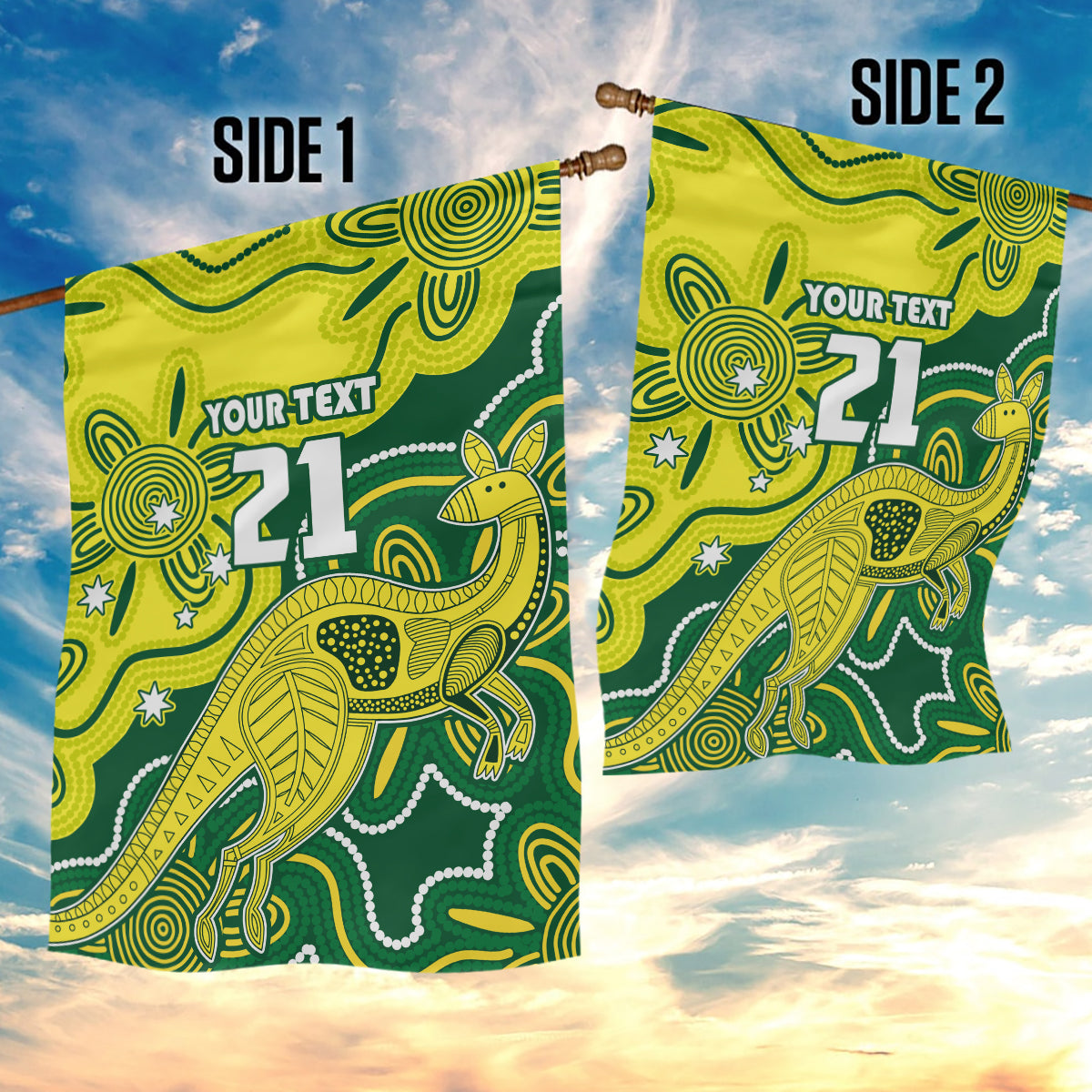 Custom Australia Cricket Garden Flag Go Aussie World Cup 2023 Aboriginal Style Unique - Vibe Hoodie Shop