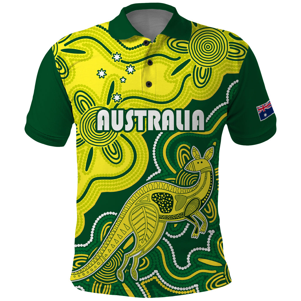 Custom Australia Cricket Polo Shirt Go Aussie World Cup 2023 Aboriginal Style Unique LT9 - Vibe Hoodie Shop