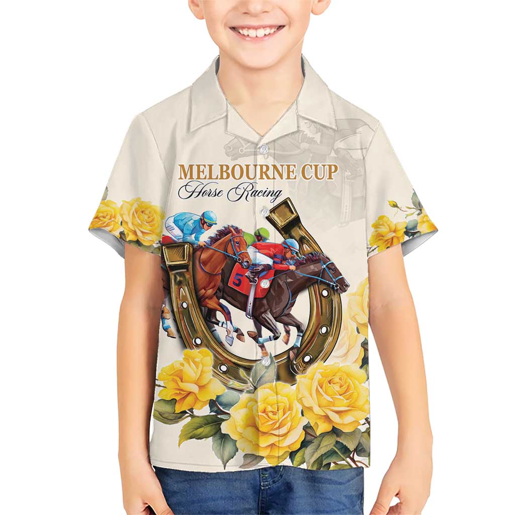 Melbourne Horse Racing Personalised Hawaiian Shirt Australian Horse With Yellow Roses - Vibe Hoodie Shop