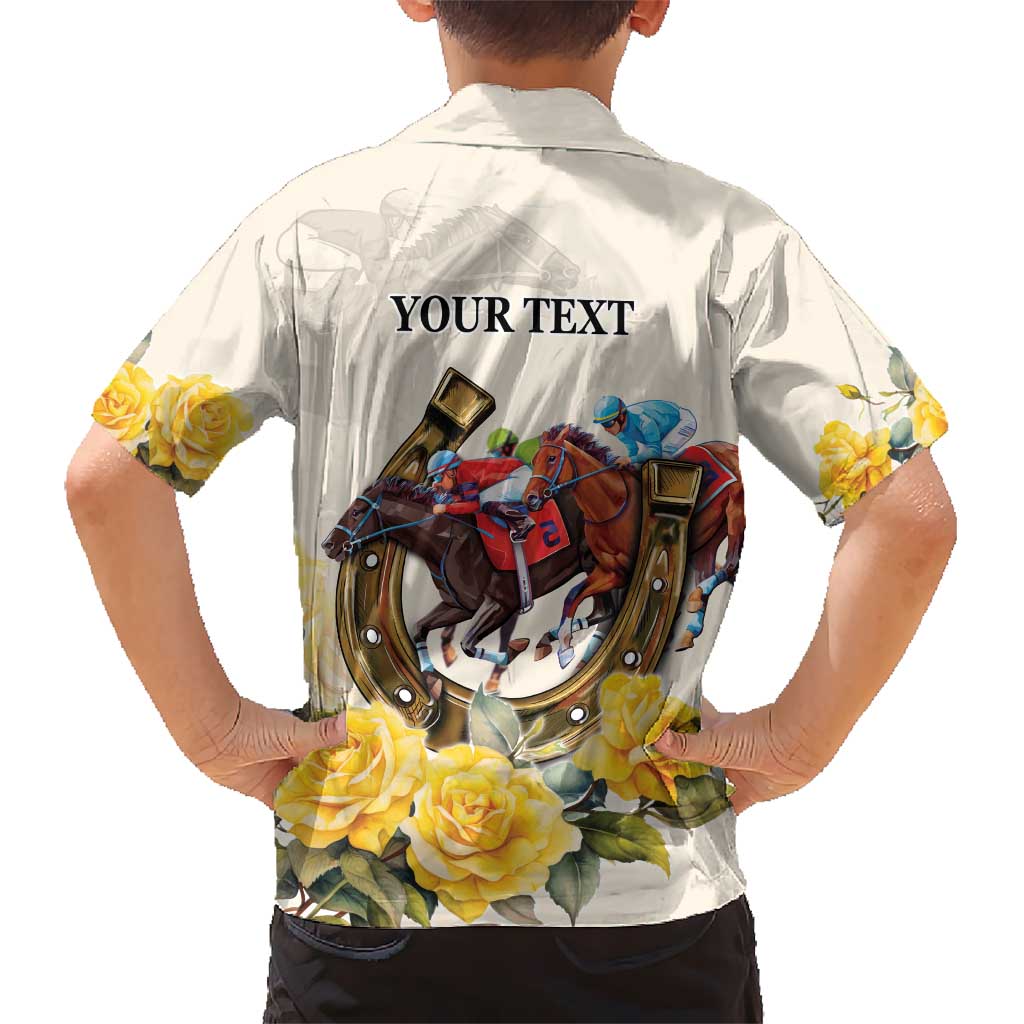 Melbourne Horse Racing Personalised Hawaiian Shirt Australian Horse With Yellow Roses - Vibe Hoodie Shop