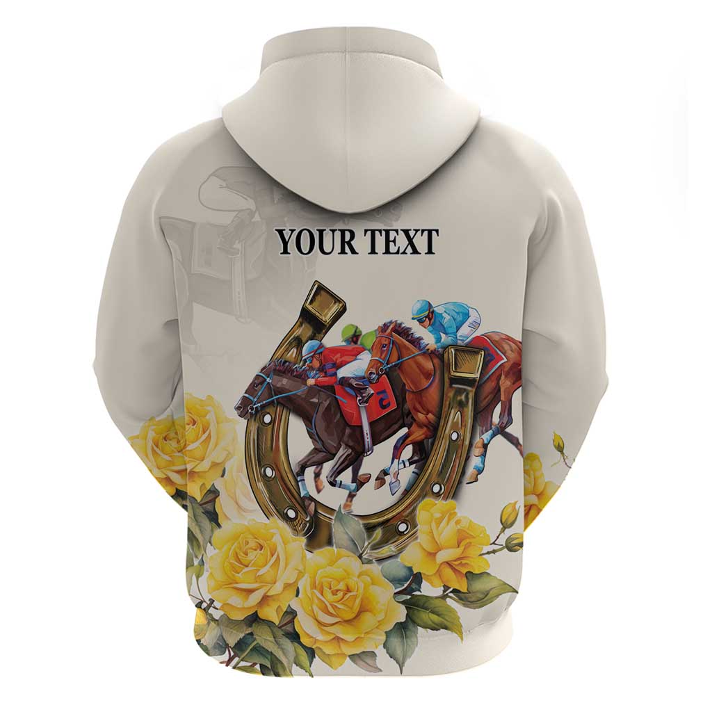 Melbourne Horse Racing Personalised Hoodie Australian Horse With Yellow Roses LT9 - Vibe Hoodie Shop