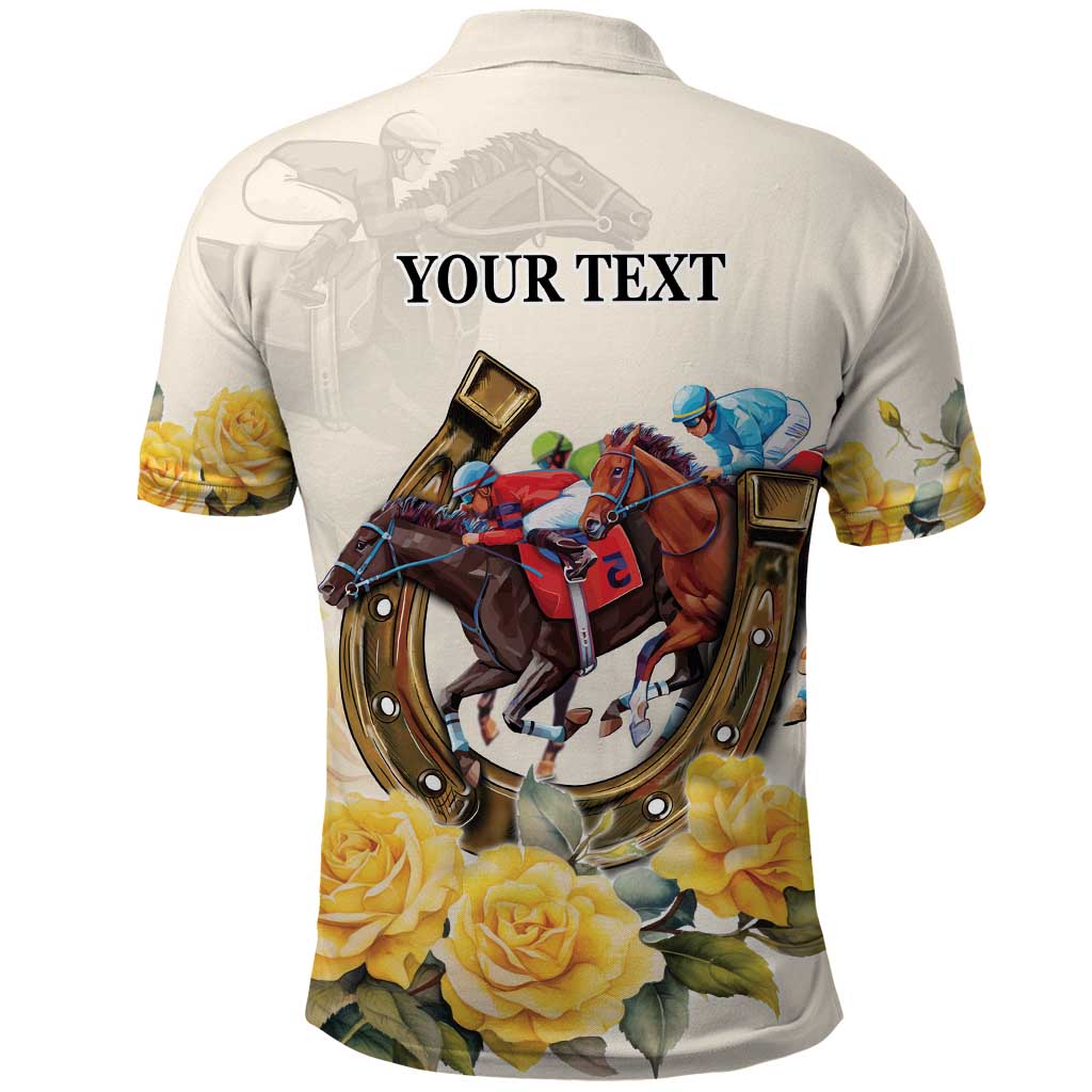 Melbourne Horse Racing Personalised Polo Shirt Australian Horse With Yellow Roses LT9 - Vibe Hoodie Shop