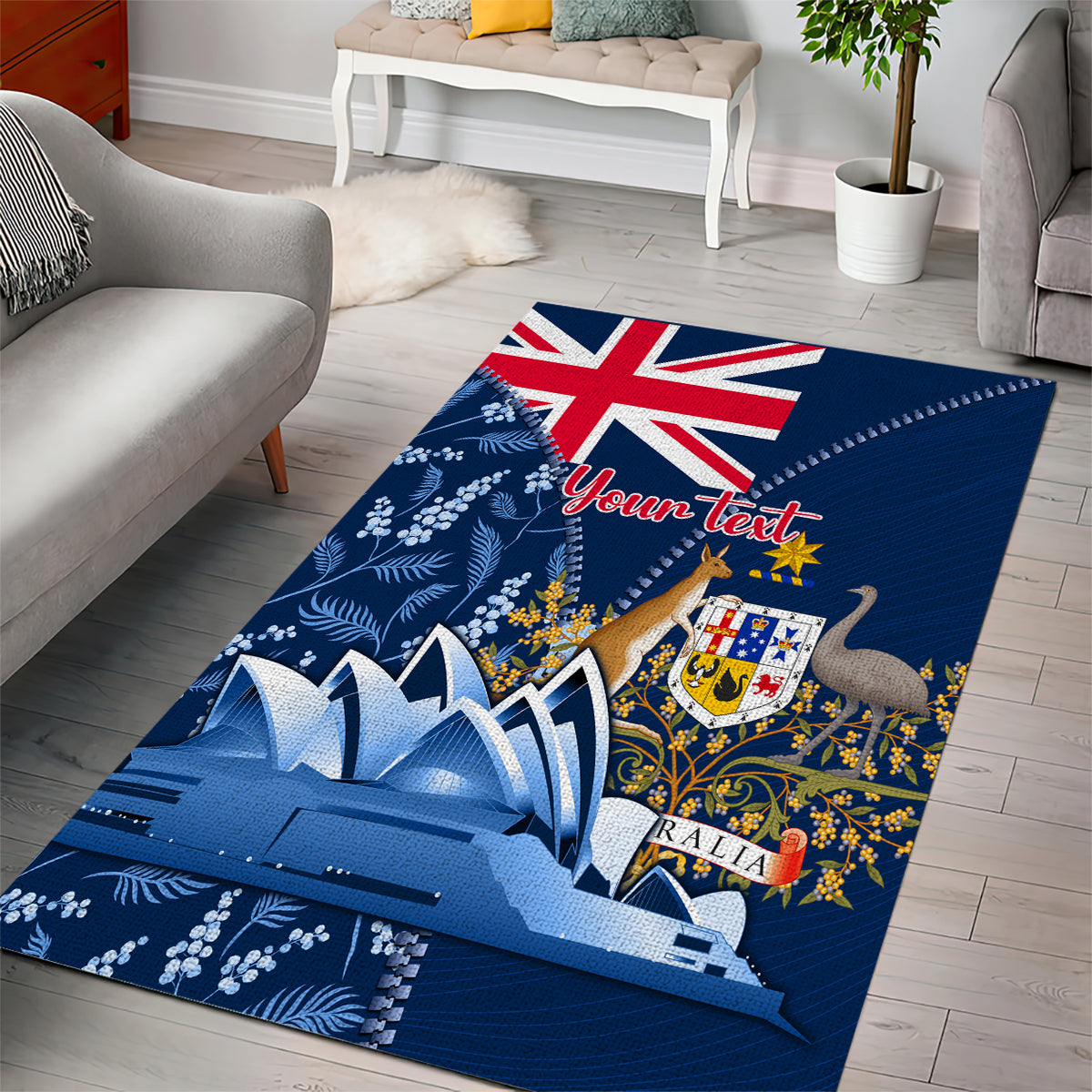 Personalised Happy Australia Day 26 January Area Rug - Vibe Hoodie Shop