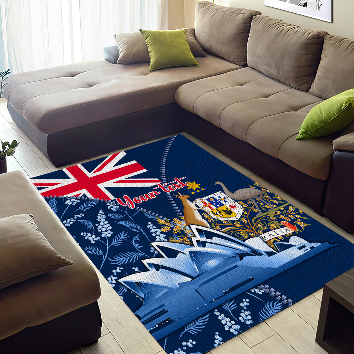 Personalised Happy Australia Day 26 January Area Rug - Vibe Hoodie Shop