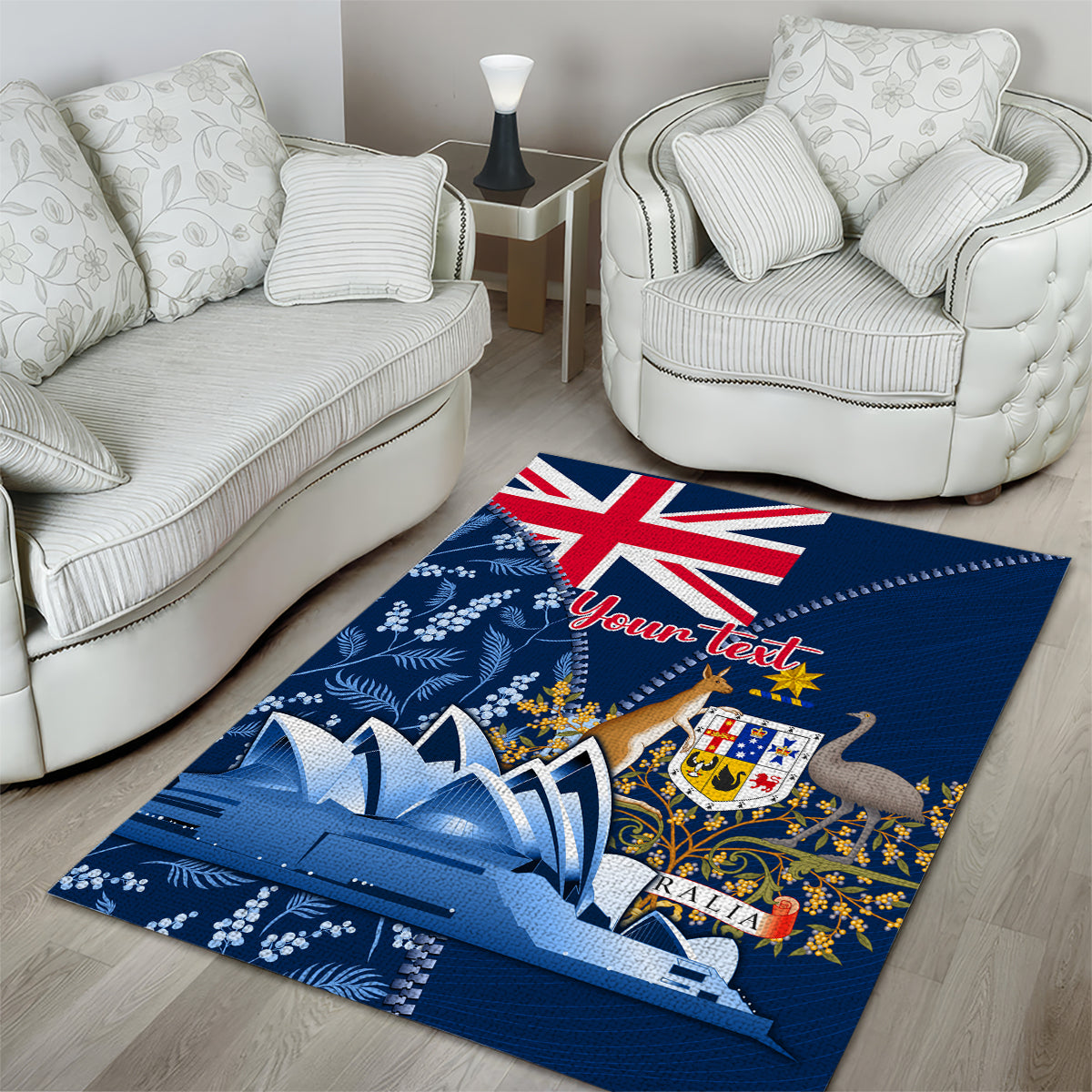 Personalised Happy Australia Day 26 January Area Rug - Vibe Hoodie Shop