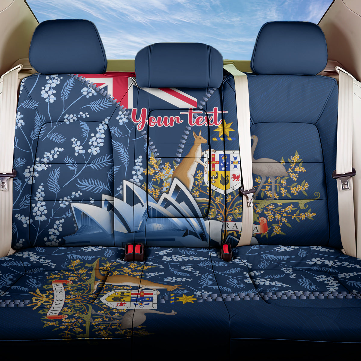 Personalised Happy Australia Day 26 January Back Car Seat Cover LT9