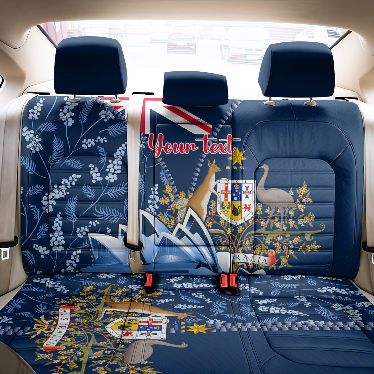 Personalised Happy Australia Day 26 January Back Car Seat Cover LT9