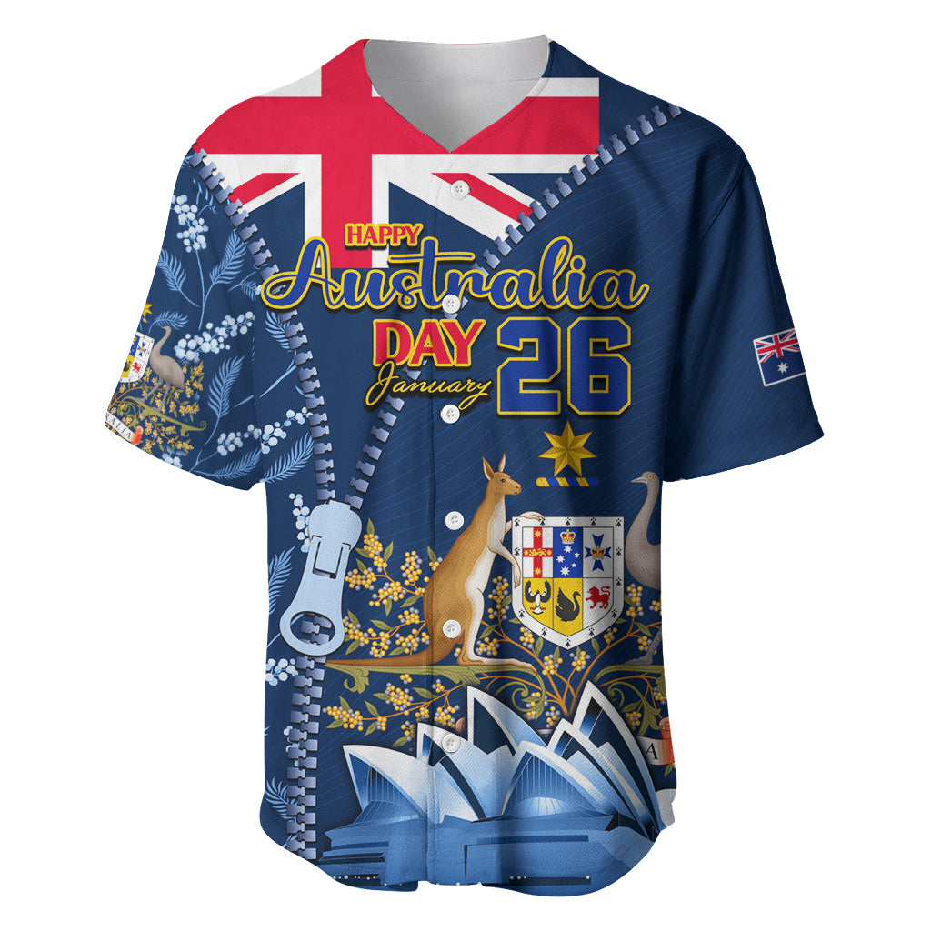 Personalised Happy Australia Day 26 January Baseball Jersey - Vibe Hoodie Shop