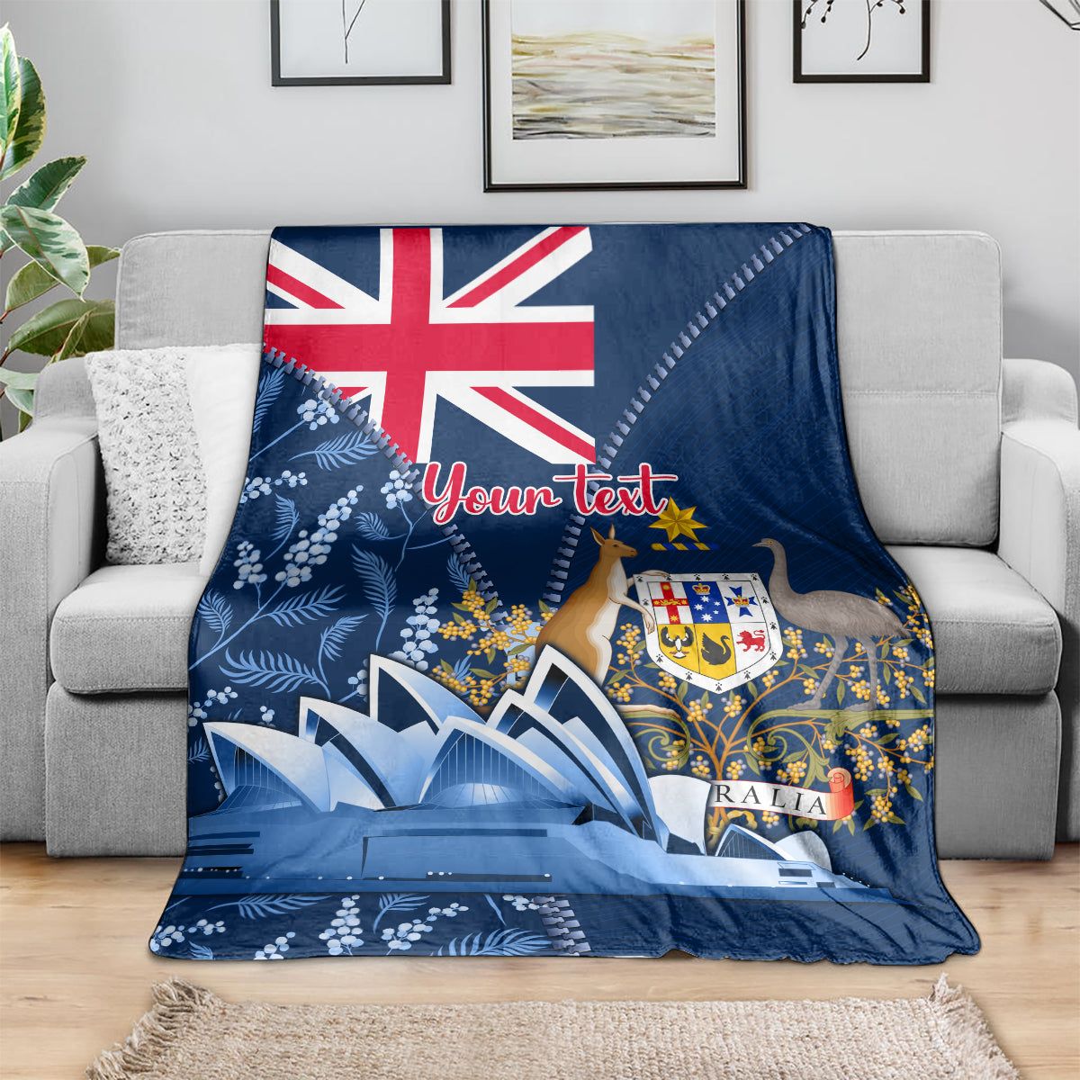 Personalised Happy Australia Day 26 January Blanket - Vibe Hoodie Shop