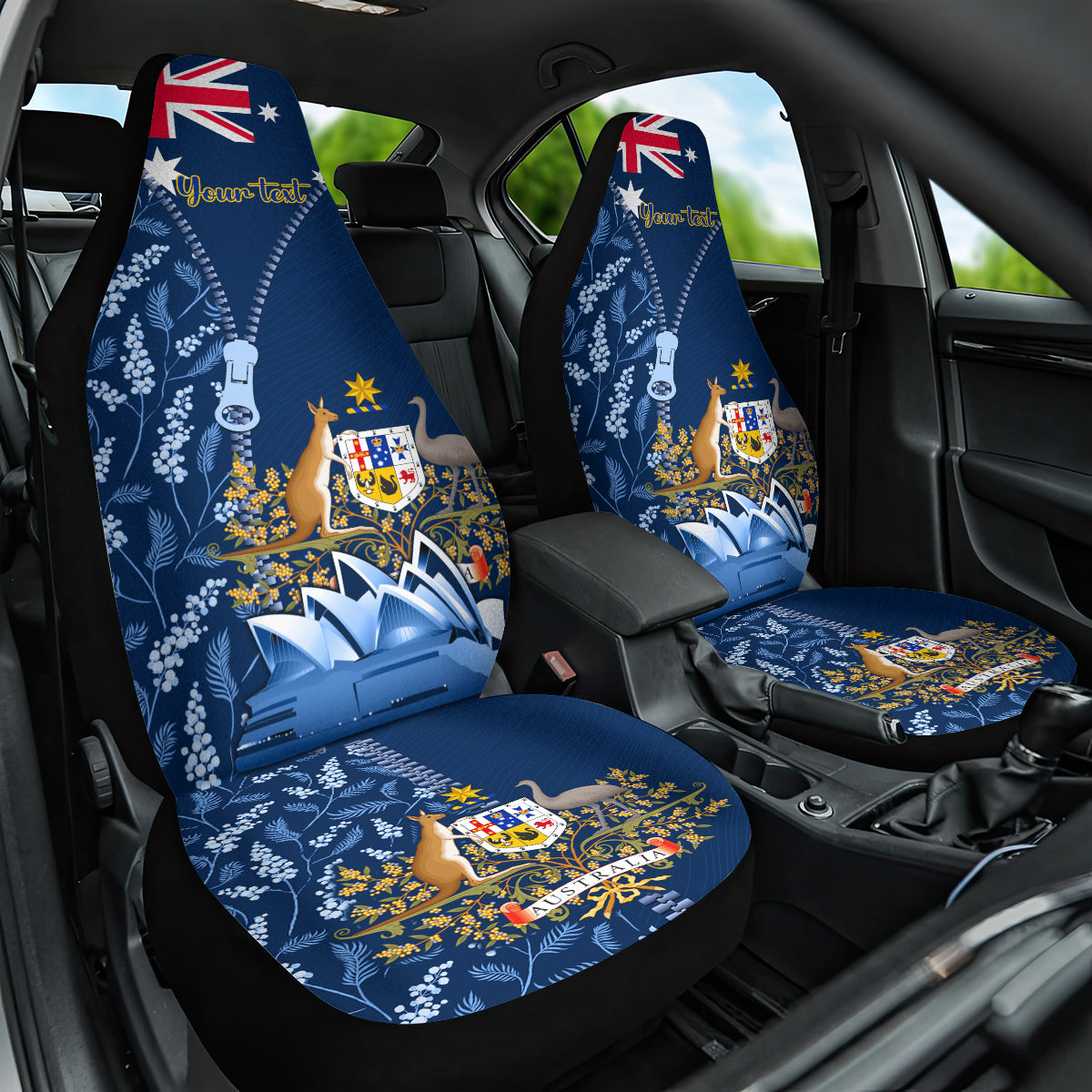 Personalised Happy Australia Day 26 January Car Seat Cover - Vibe Hoodie Shop