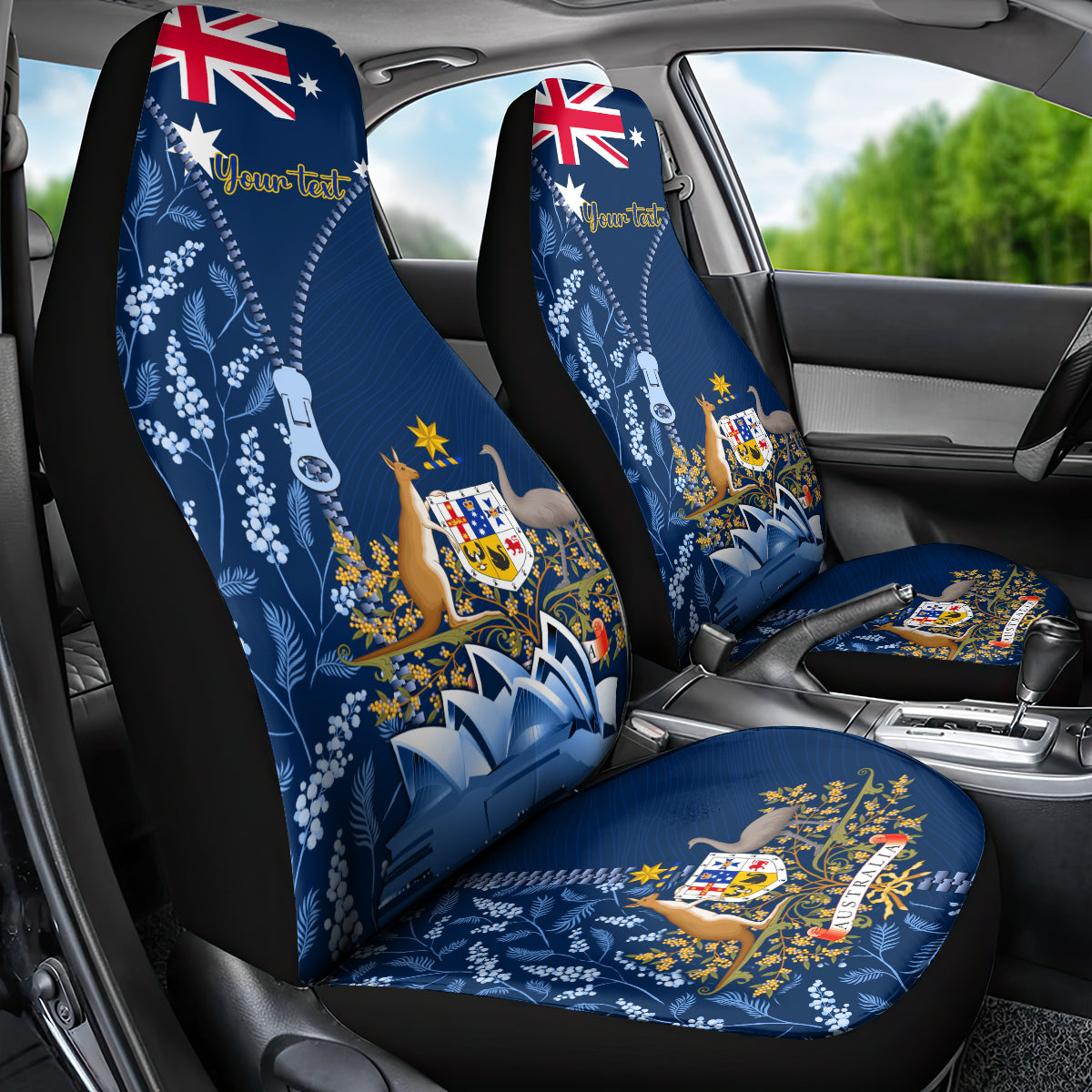 Personalised Happy Australia Day 26 January Car Seat Cover - Vibe Hoodie Shop