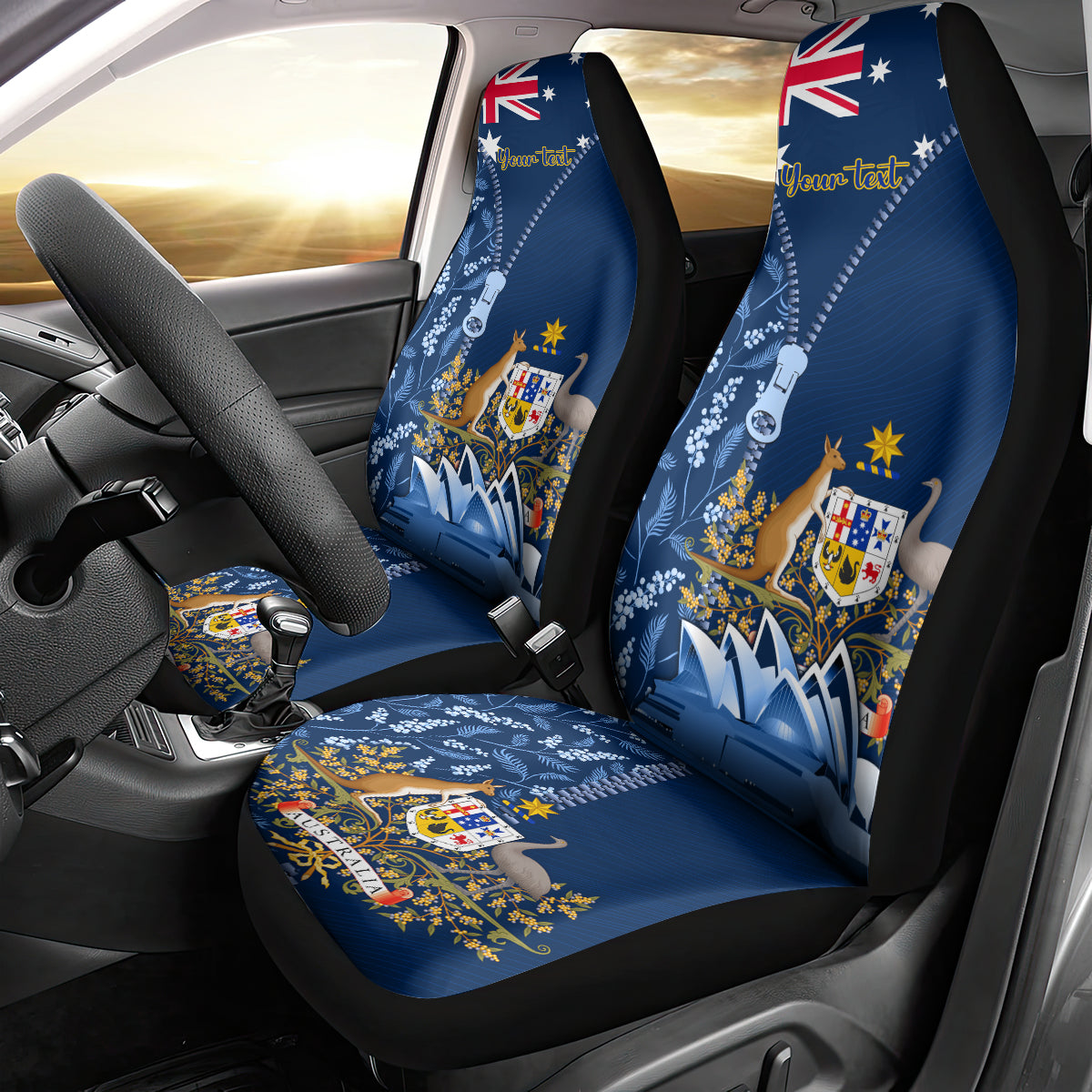 Personalised Happy Australia Day 26 January Car Seat Cover - Vibe Hoodie Shop