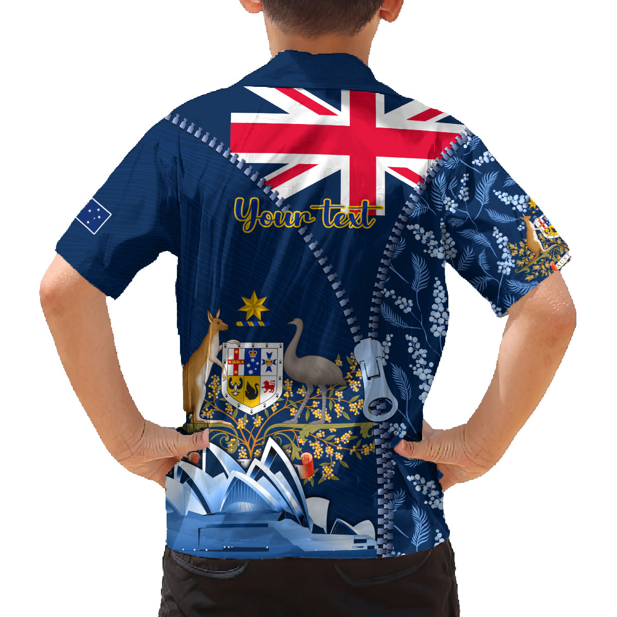 Personalised Happy Australia Day 26 January Family Matching Long Sleeve Bodycon Dress and Hawaiian Shirt LT9