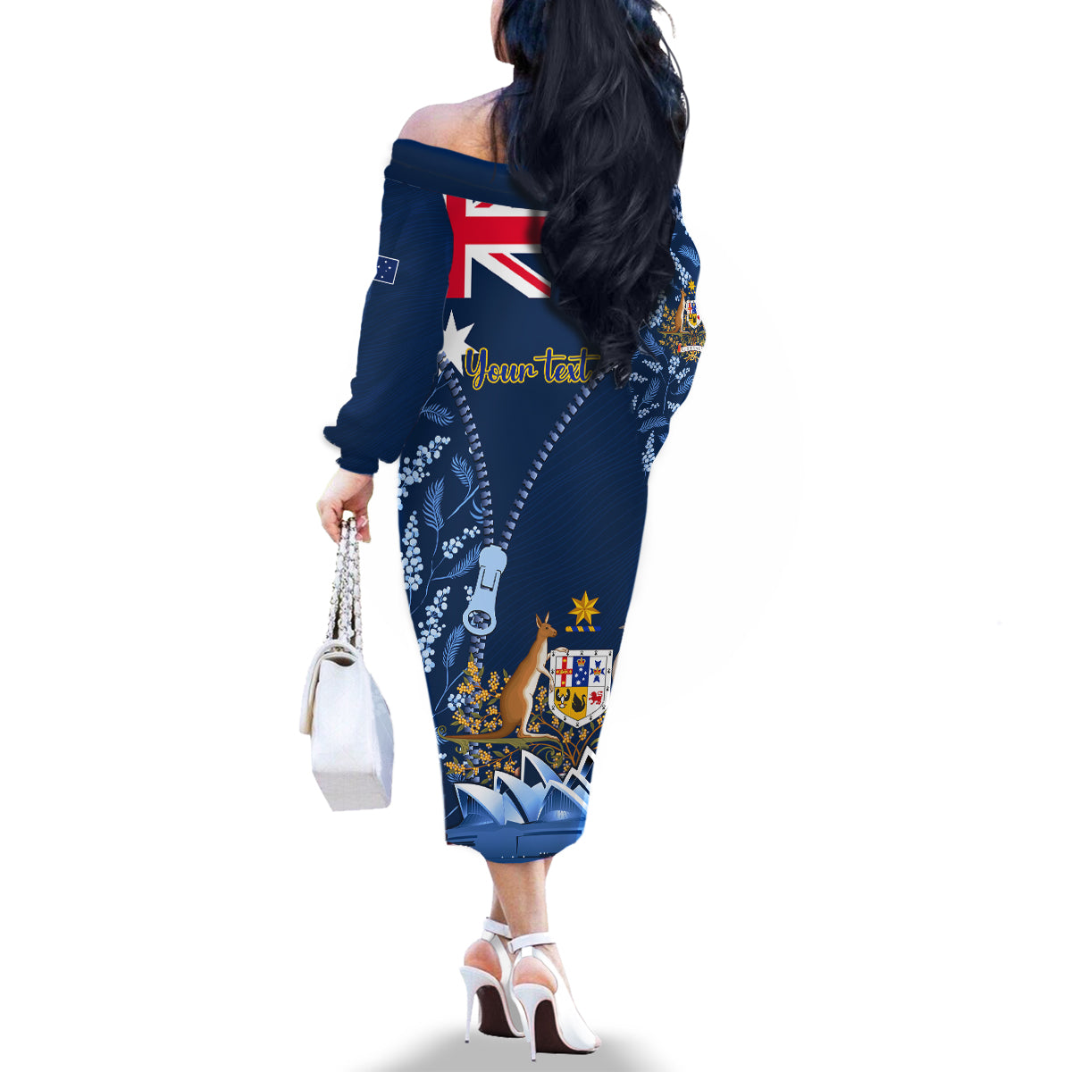 Personalised Happy Australia Day 26 January Family Matching Off Shoulder Long Sleeve Dress and Hawaiian Shirt LT9