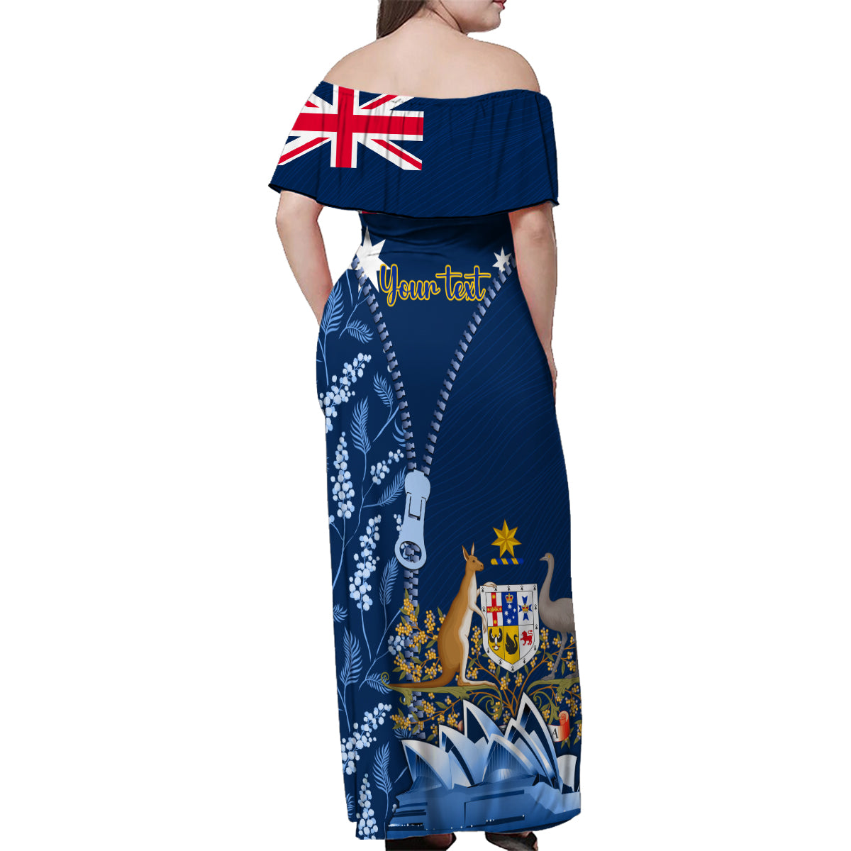 Personalised Happy Australia Day 26 January Family Matching Off Shoulder Maxi Dress and Hawaiian Shirt LT9