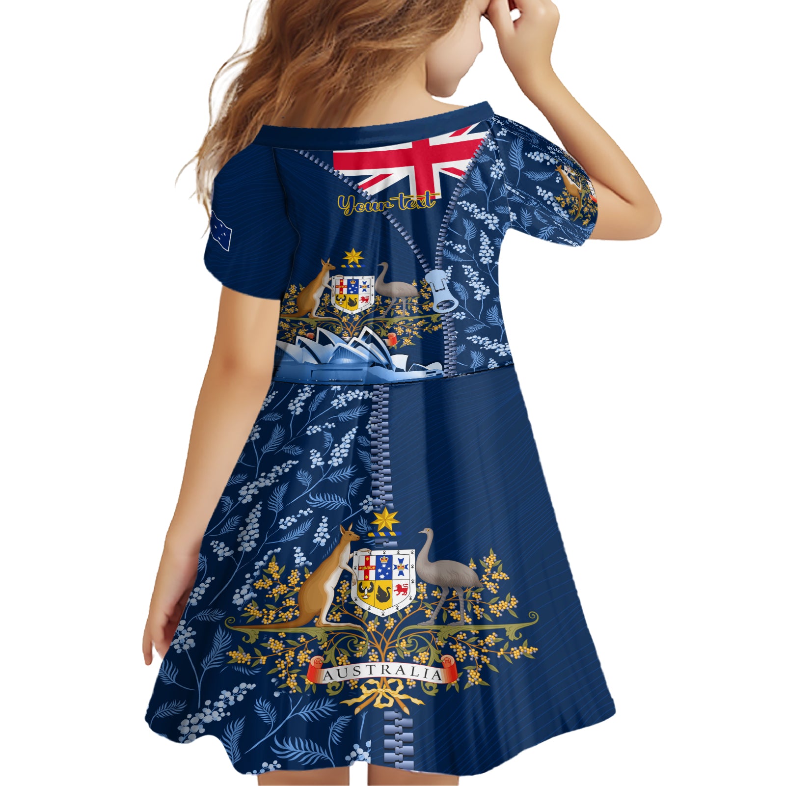 Personalised Happy Australia Day 26 January Family Matching Short Sleeve Bodycon Dress and Hawaiian Shirt LT9