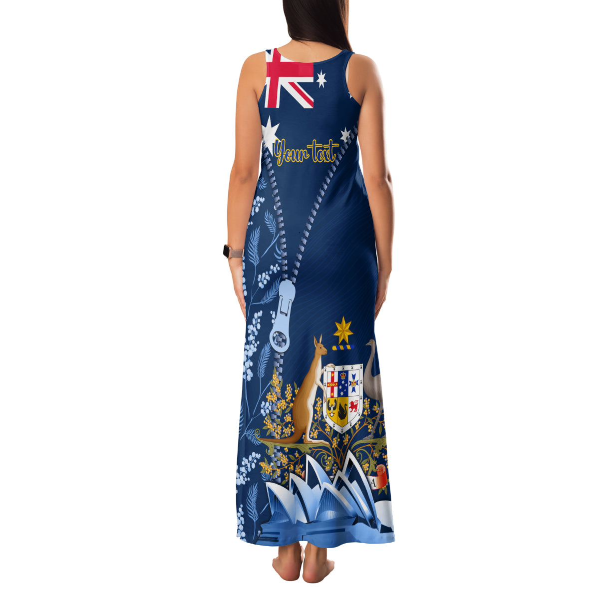 Personalised Happy Australia Day 26 January Family Matching Tank Maxi Dress and Hawaiian Shirt LT9