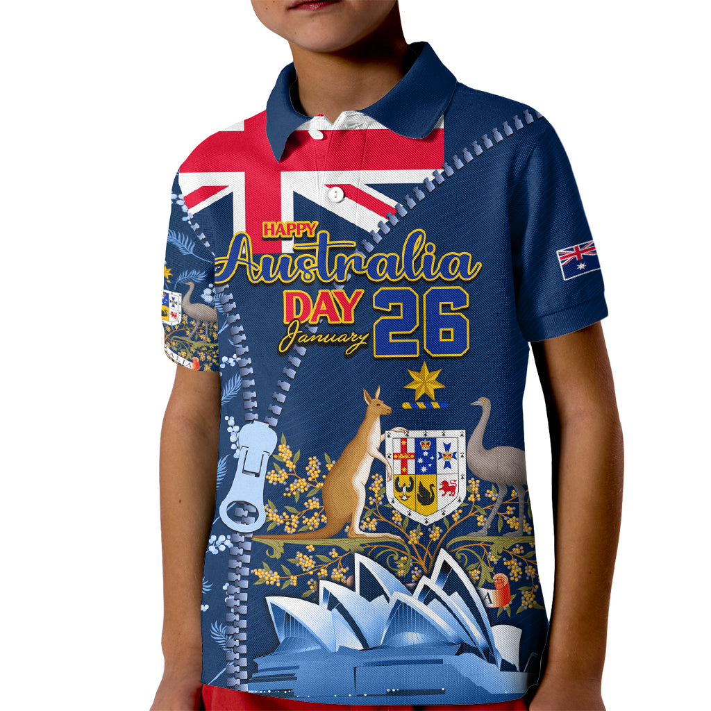 Personalised Happy Australia Day 26 January Kid Polo Shirt - Vibe Hoodie Shop