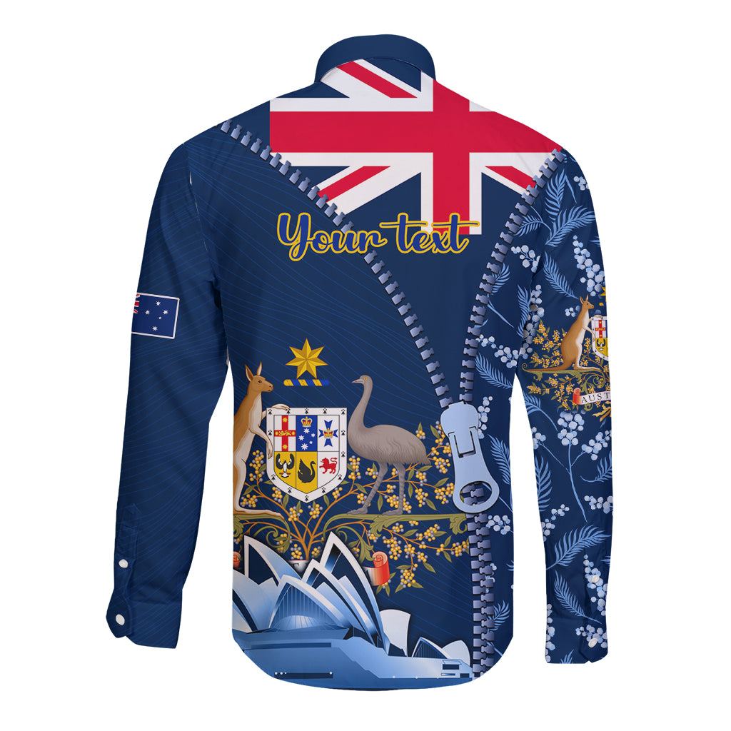 Personalised Happy Australia Day 26 January Long Sleeve Button Shirt - Vibe Hoodie Shop