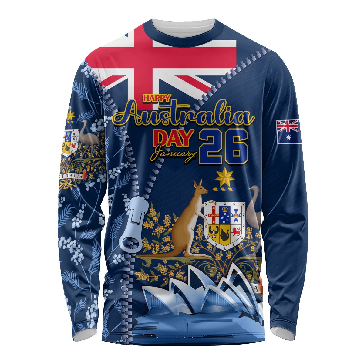 Personalised Happy Australia Day 26 January Long Sleeve Shirt - Vibe Hoodie Shop