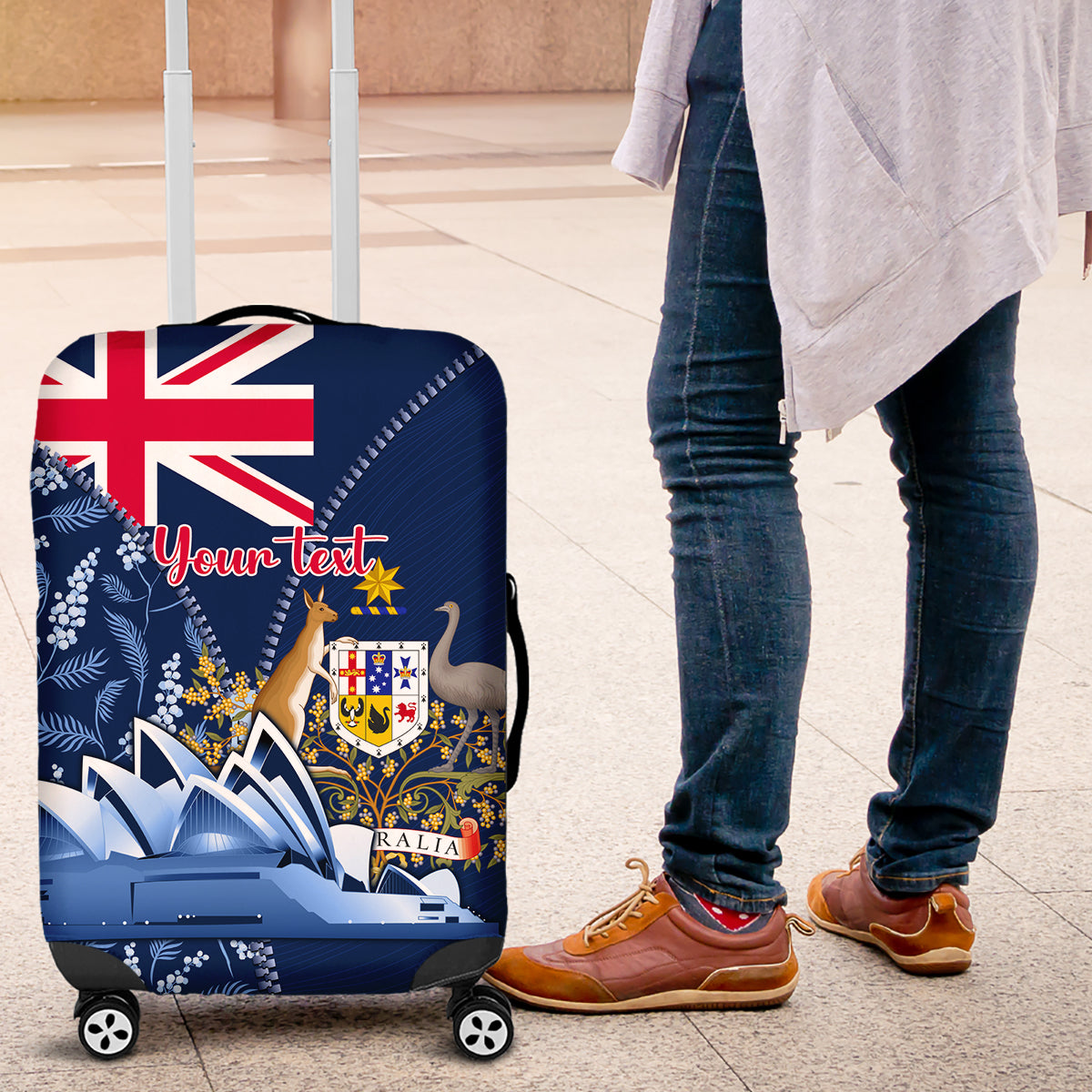 Personalised Happy Australia Day 26 January Luggage Cover - Vibe Hoodie Shop