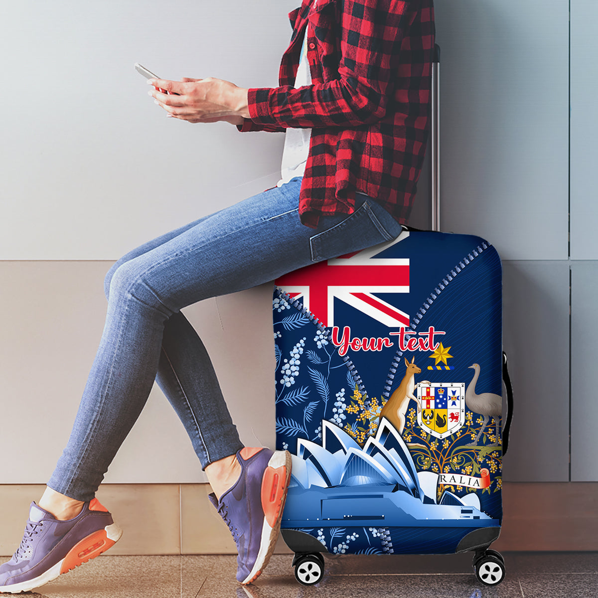 Personalised Happy Australia Day 26 January Luggage Cover - Vibe Hoodie Shop