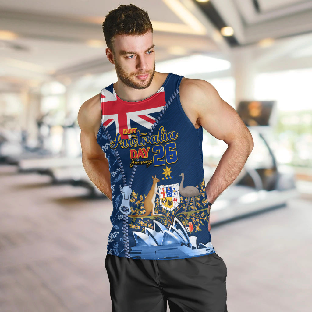 Personalised Happy Australia Day 26 January Men Tank Top - Vibe Hoodie Shop