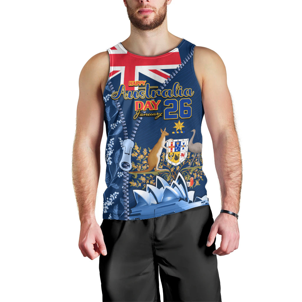 Personalised Happy Australia Day 26 January Men Tank Top - Vibe Hoodie Shop