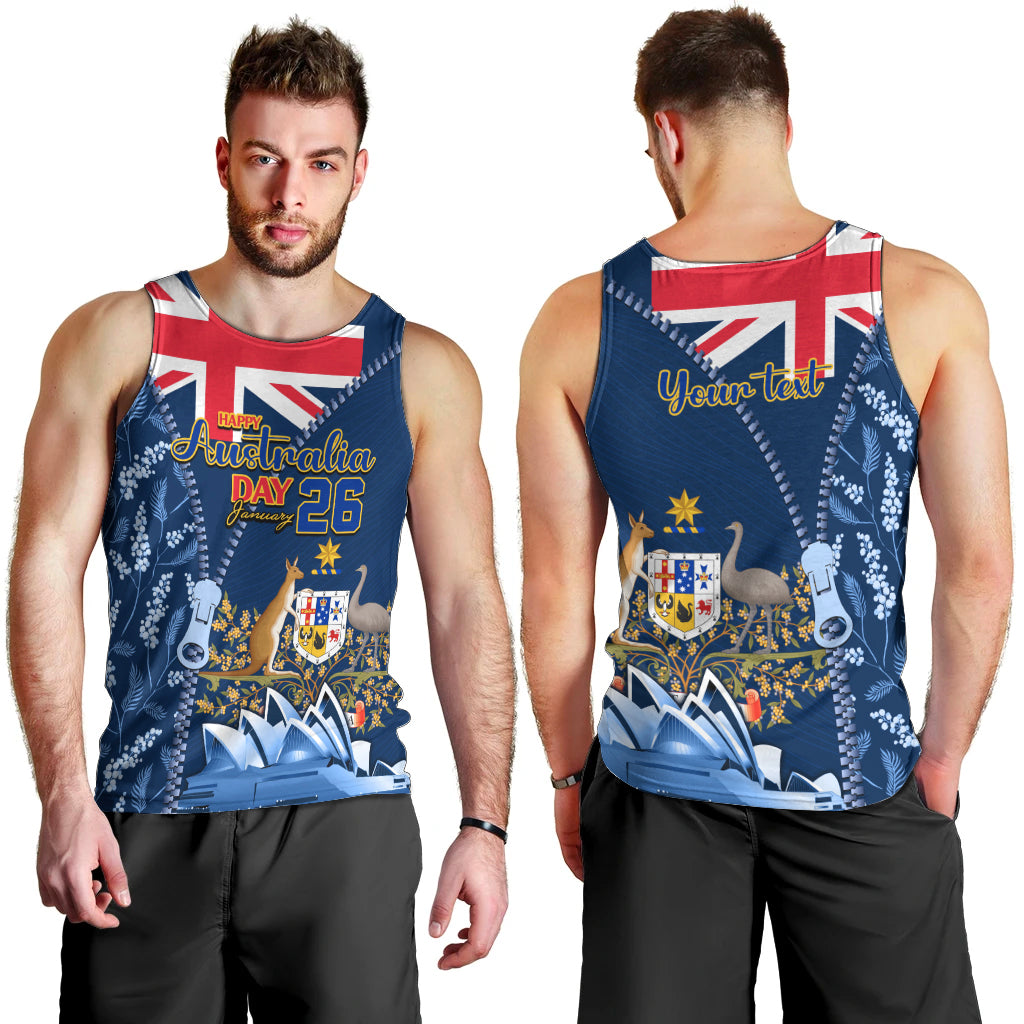 Personalised Happy Australia Day 26 January Men Tank Top - Vibe Hoodie Shop