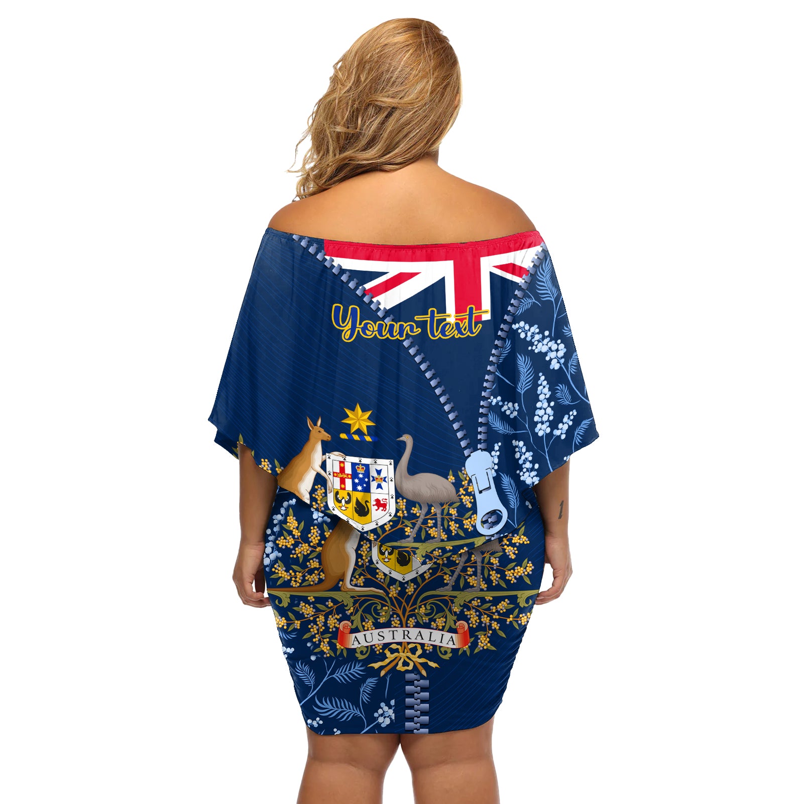 Personalised Happy Australia Day 26 January Off Shoulder Short Dress LT9