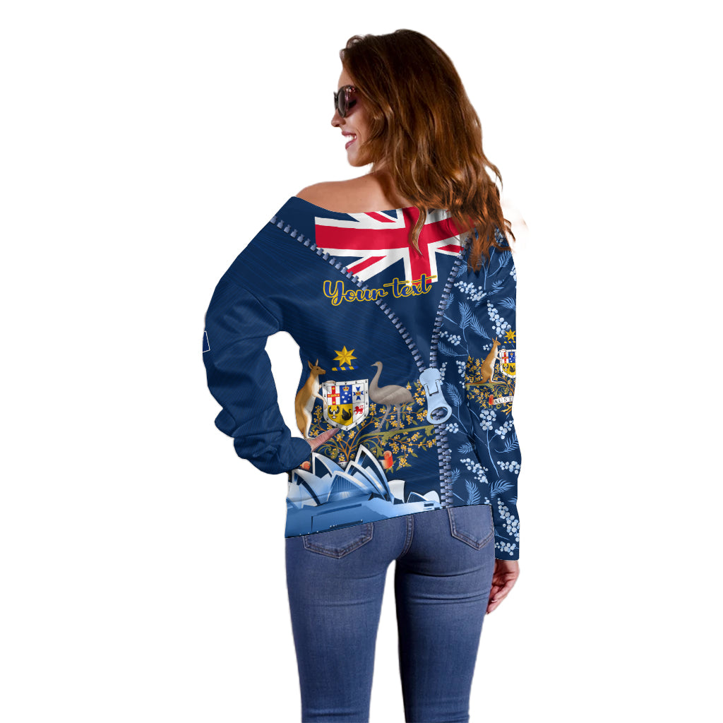 Personalised Happy Australia Day 26 January Off Shoulder Sweater - Vibe Hoodie Shop