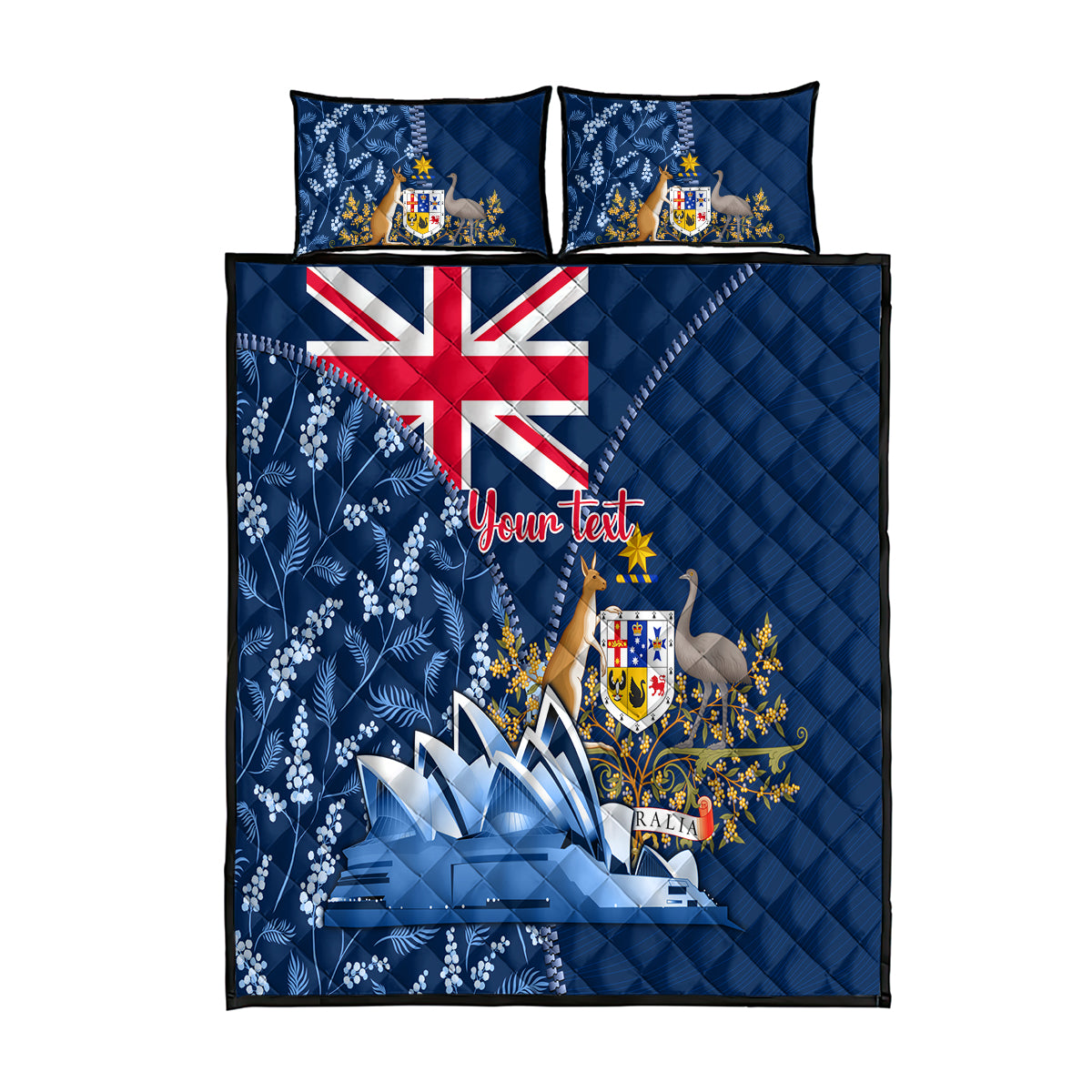 Personalised Happy Australia Day 26 January Quilt Bed Set - Vibe Hoodie Shop