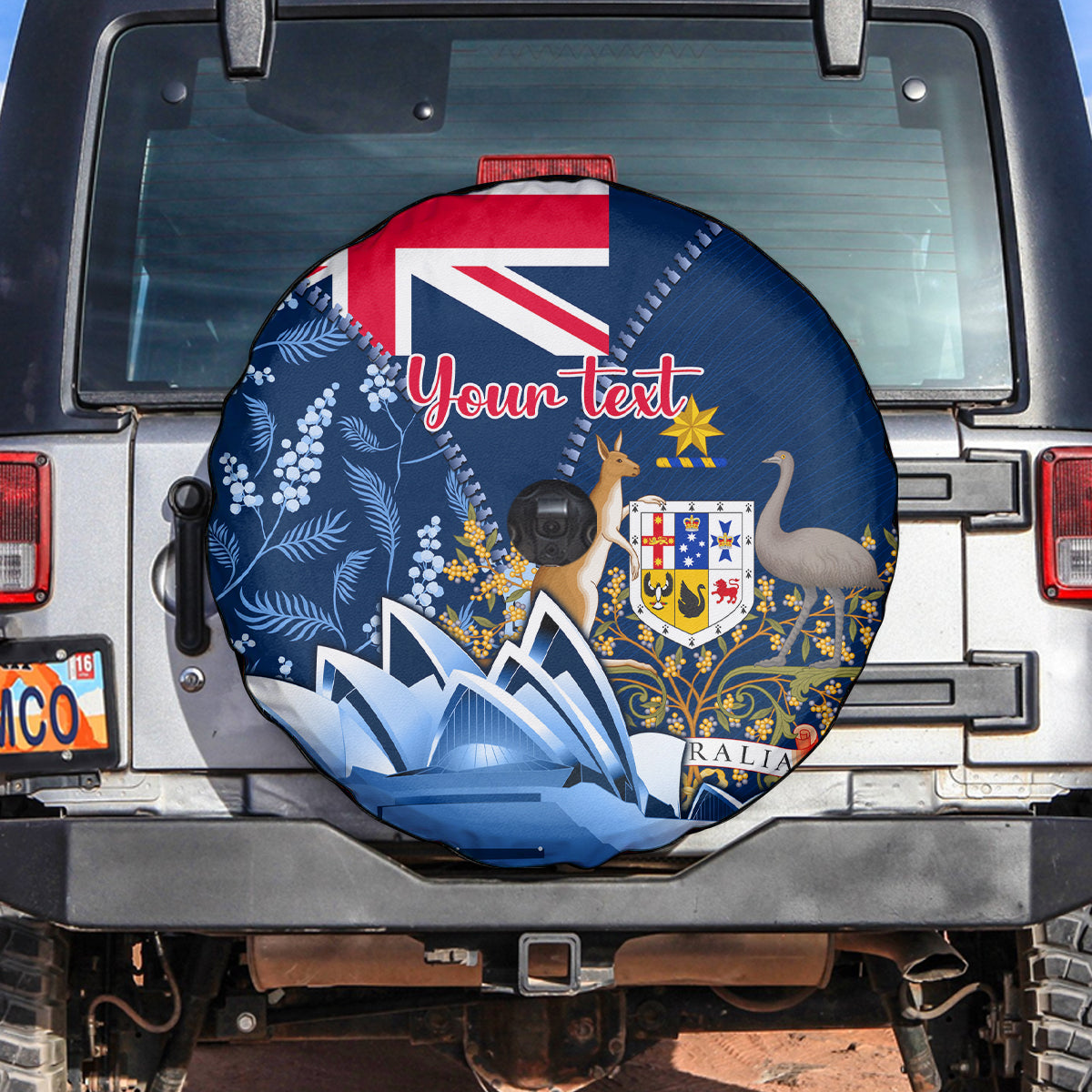 Personalised Happy Australia Day 26 January Spare Tire Cover - Vibe Hoodie Shop