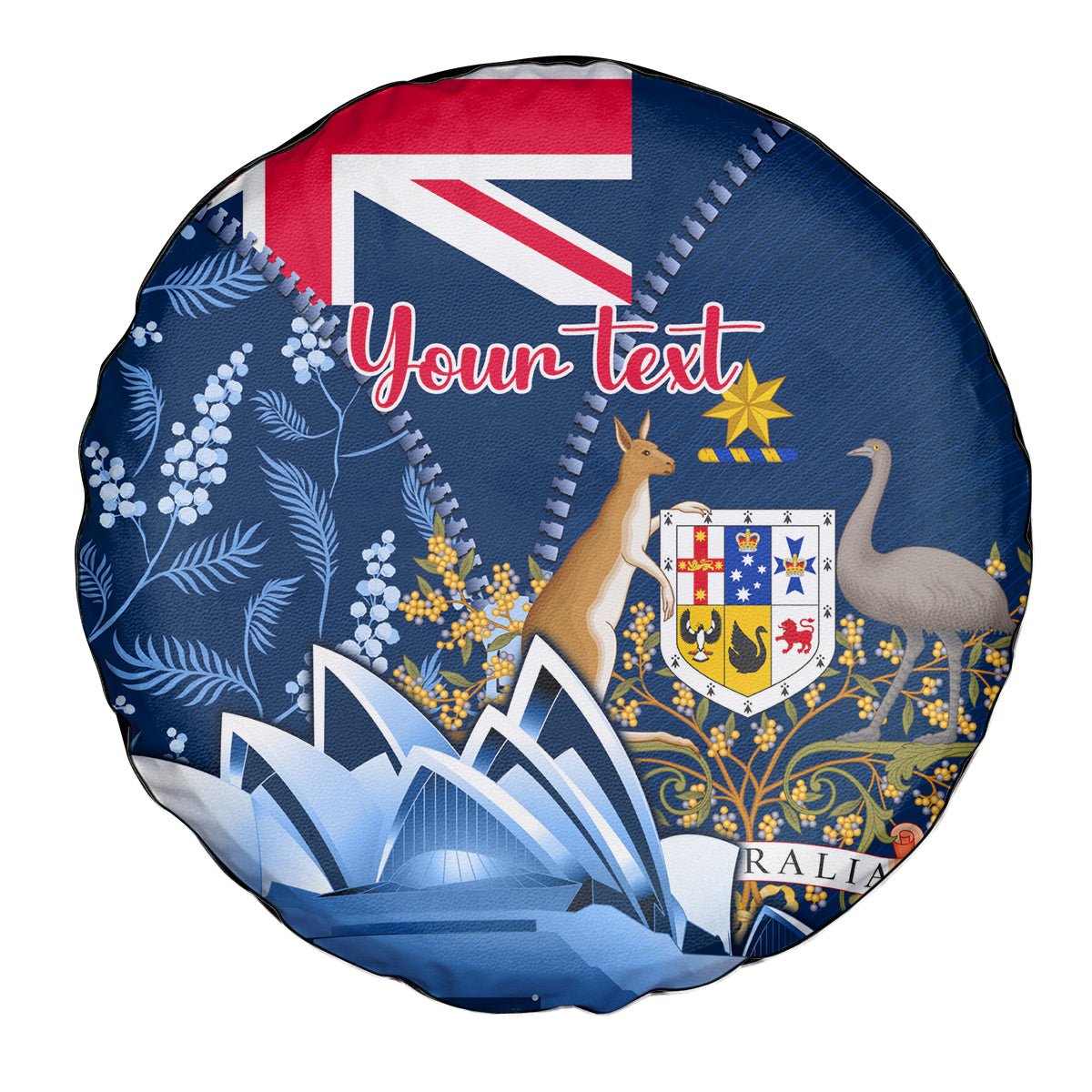 Personalised Happy Australia Day 26 January Spare Tire Cover - Vibe Hoodie Shop