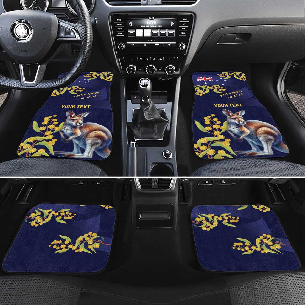 Blue Kangaroo and Golden Wattle Personalised Car Mats Happy Australia Day 6 January