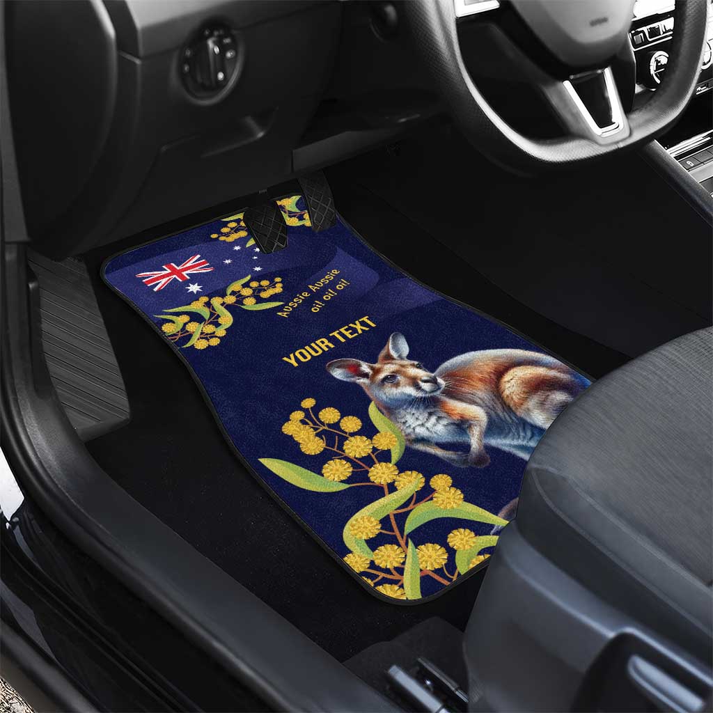 Blue Kangaroo and Golden Wattle Personalised Car Mats Happy Australia Day 6 January