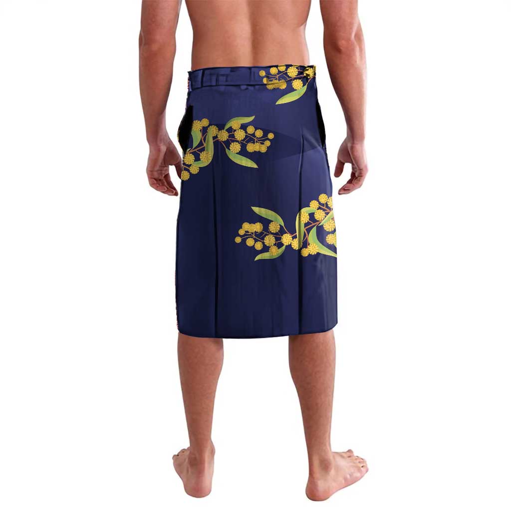 Blue Kangaroo and Golden Wattle Personalised Lavalava Happy Australia Day 6 January