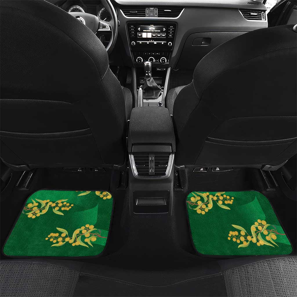 Green Kangaroo and Golden Wattle Personalised Car Mats Happy Australia Day 6 January