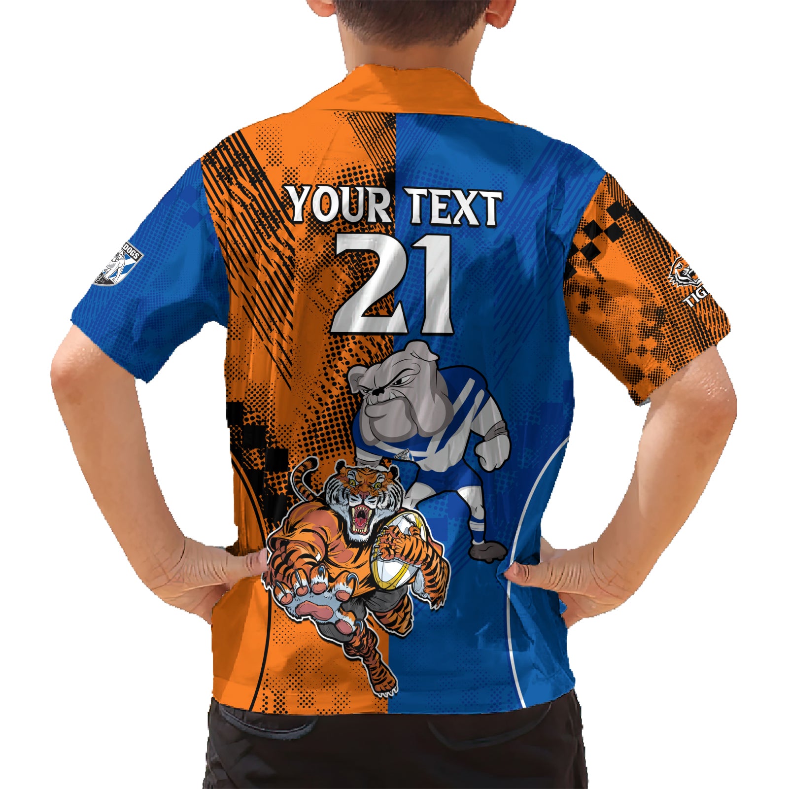 Custom Bulldogs and Tigers Hawaiian Shirt Rugby Mascot With Sporty Style - Vibe Hoodie Shop