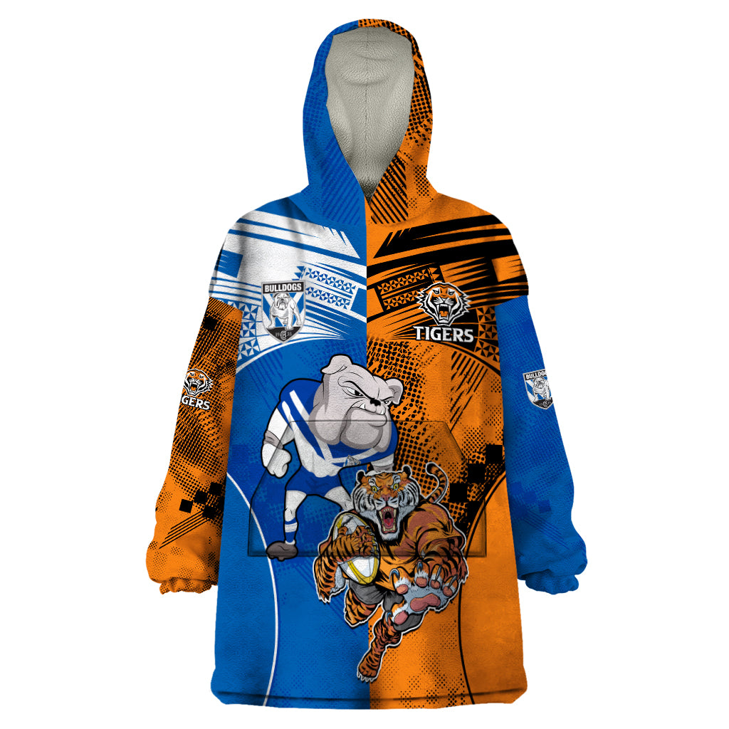 Custom Bulldogs and Tigers Wearable Blanket Hoodie Rugby Mascot With Sporty Style - Vibe Hoodie Shop