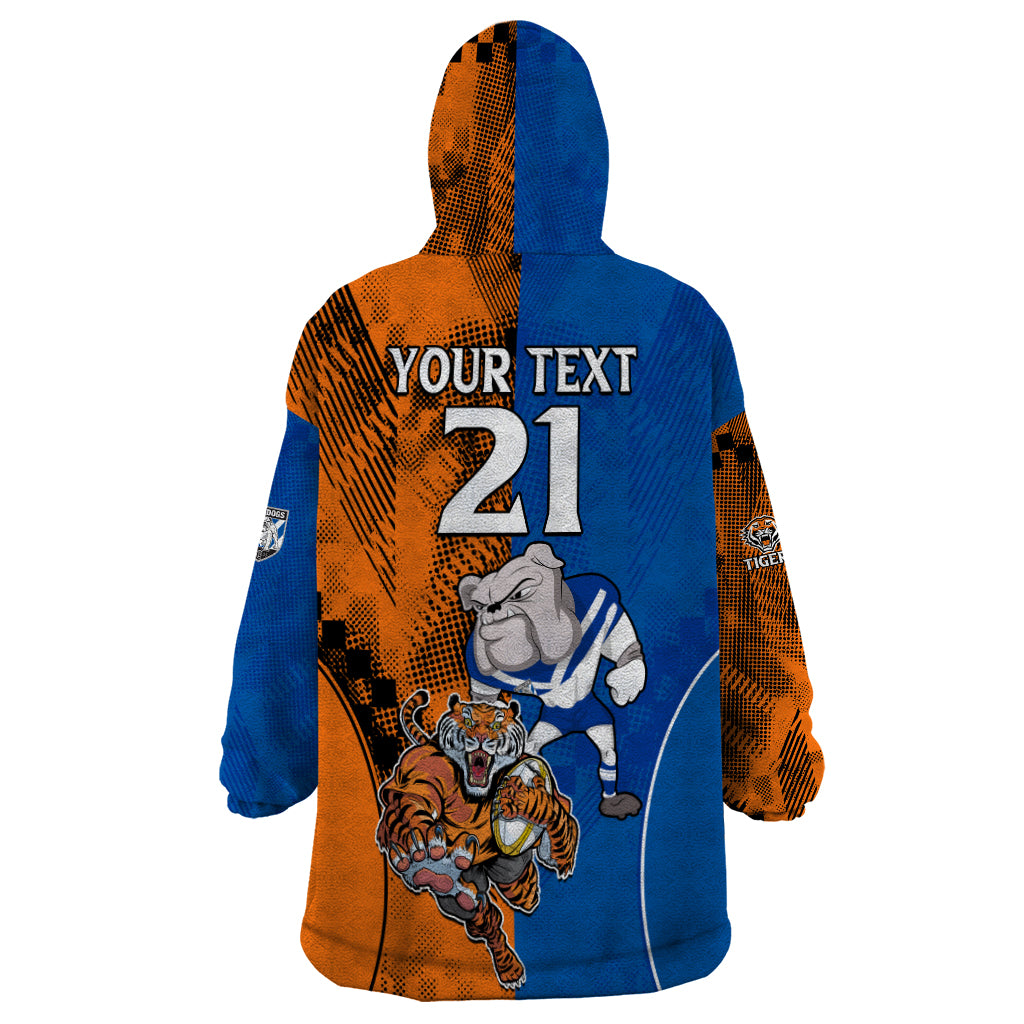 Custom Bulldogs and Tigers Wearable Blanket Hoodie Rugby Mascot With Sporty Style - Vibe Hoodie Shop