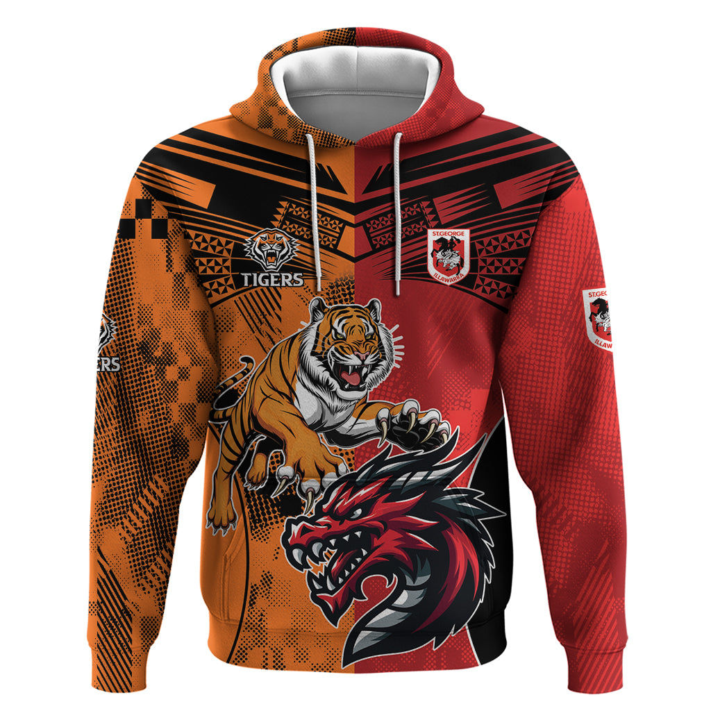 Custom Dragons and Tigers Hoodie Rugby Mascot With Sporty Style LT9 - Vibe Hoodie Shop
