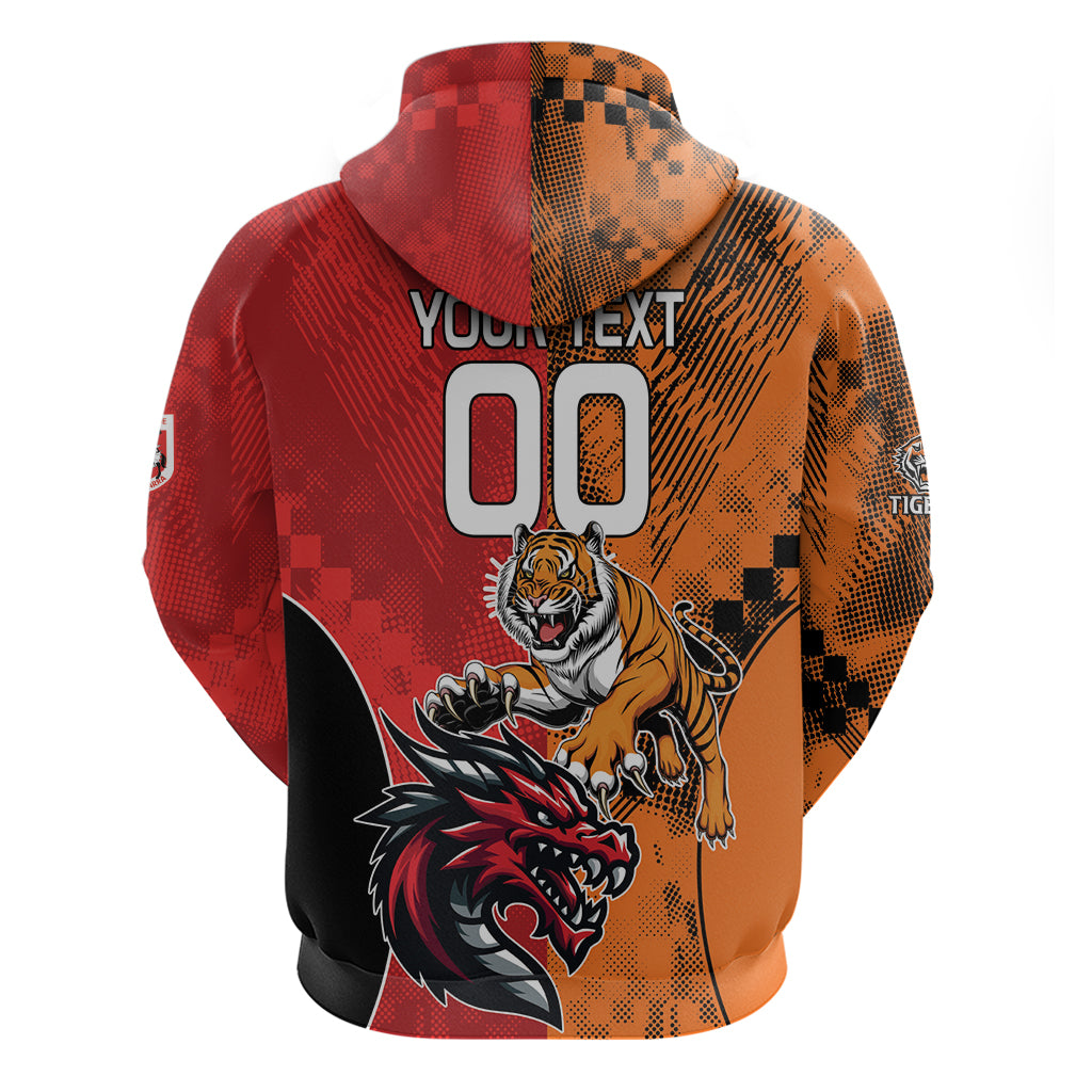 Custom Dragons and Tigers Hoodie Rugby Mascot With Sporty Style LT9 - Vibe Hoodie Shop