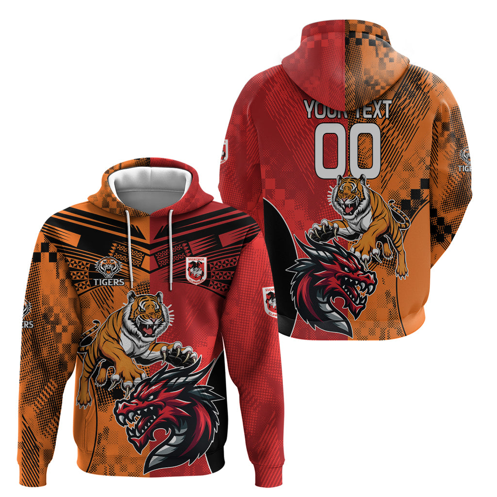 Custom Dragons and Tigers Hoodie Rugby Mascot With Sporty Style LT9 - Vibe Hoodie Shop
