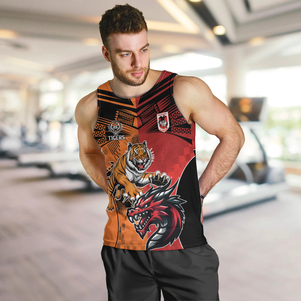 Custom Dragons and Tigers Men Tank Top Rugby Mascot With Sporty Style - Vibe Hoodie Shop