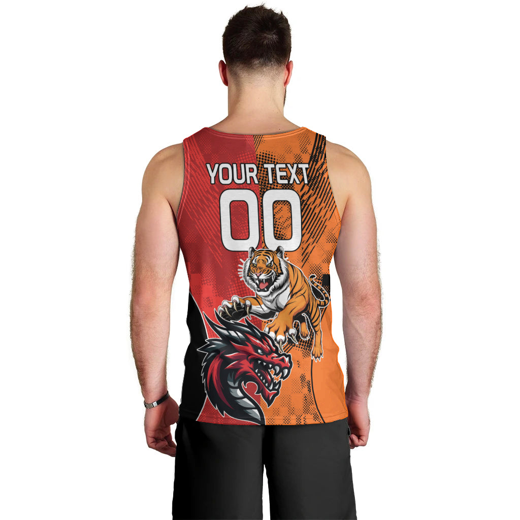 Custom Dragons and Tigers Men Tank Top Rugby Mascot With Sporty Style - Vibe Hoodie Shop