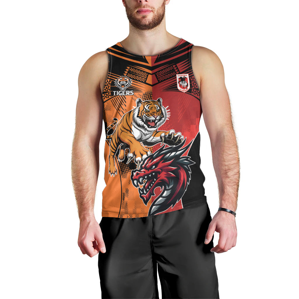 Custom Dragons and Tigers Men Tank Top Rugby Mascot With Sporty Style - Vibe Hoodie Shop